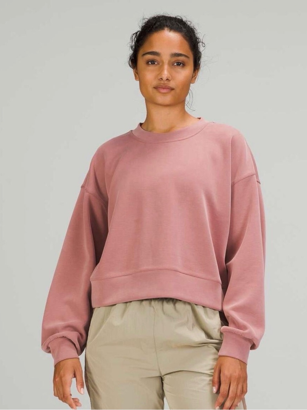 lululemon athletica Boxy Crew Sweatshirt in Dusty Rose